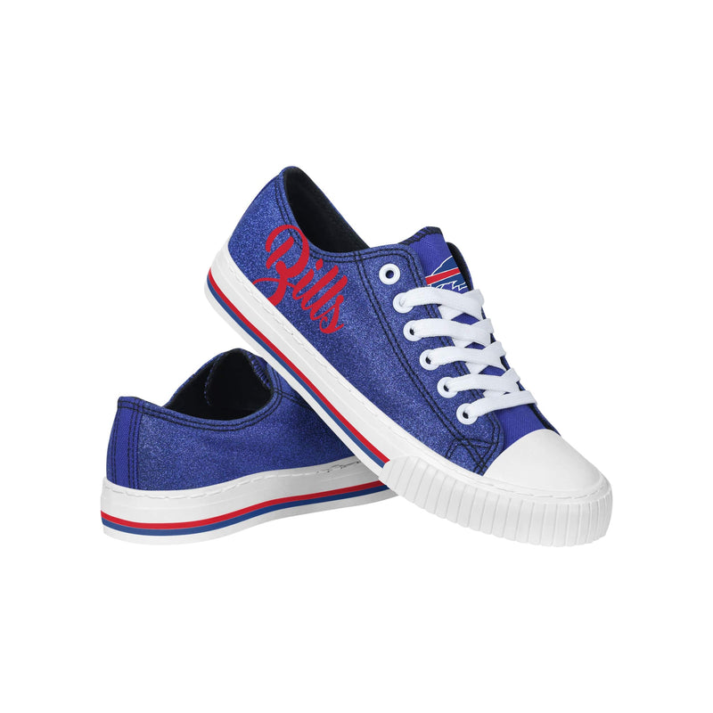 Buffalo Bills NFL Womens Color Glitter Low Top Canvas Shoes