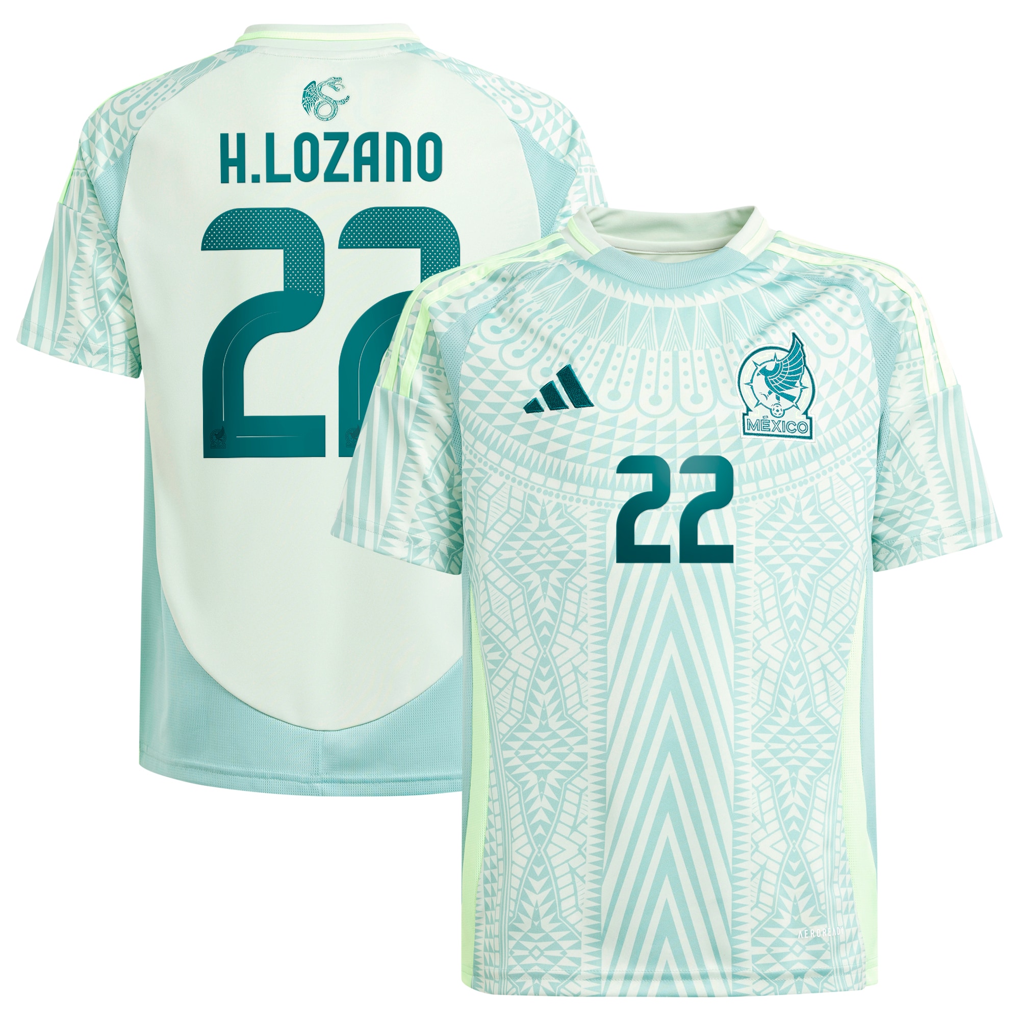 Hirving Lozano Mexico National Team Youth 2024 Away Replica Player Jersey – Green