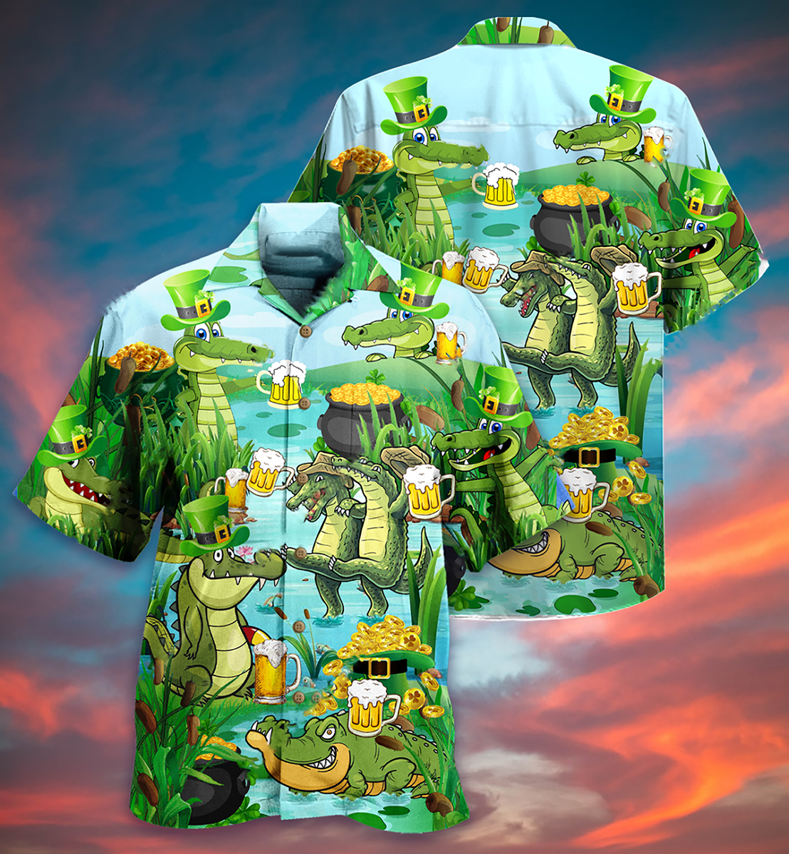 Crocodile Drink Beer Hawaii Shirt Unisex Adult Ha43210