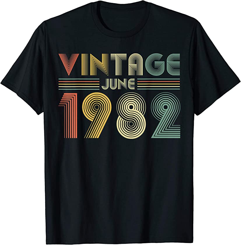 37th Birthday Gift Vintage June 1982 Fifty Years Old T-Shirt