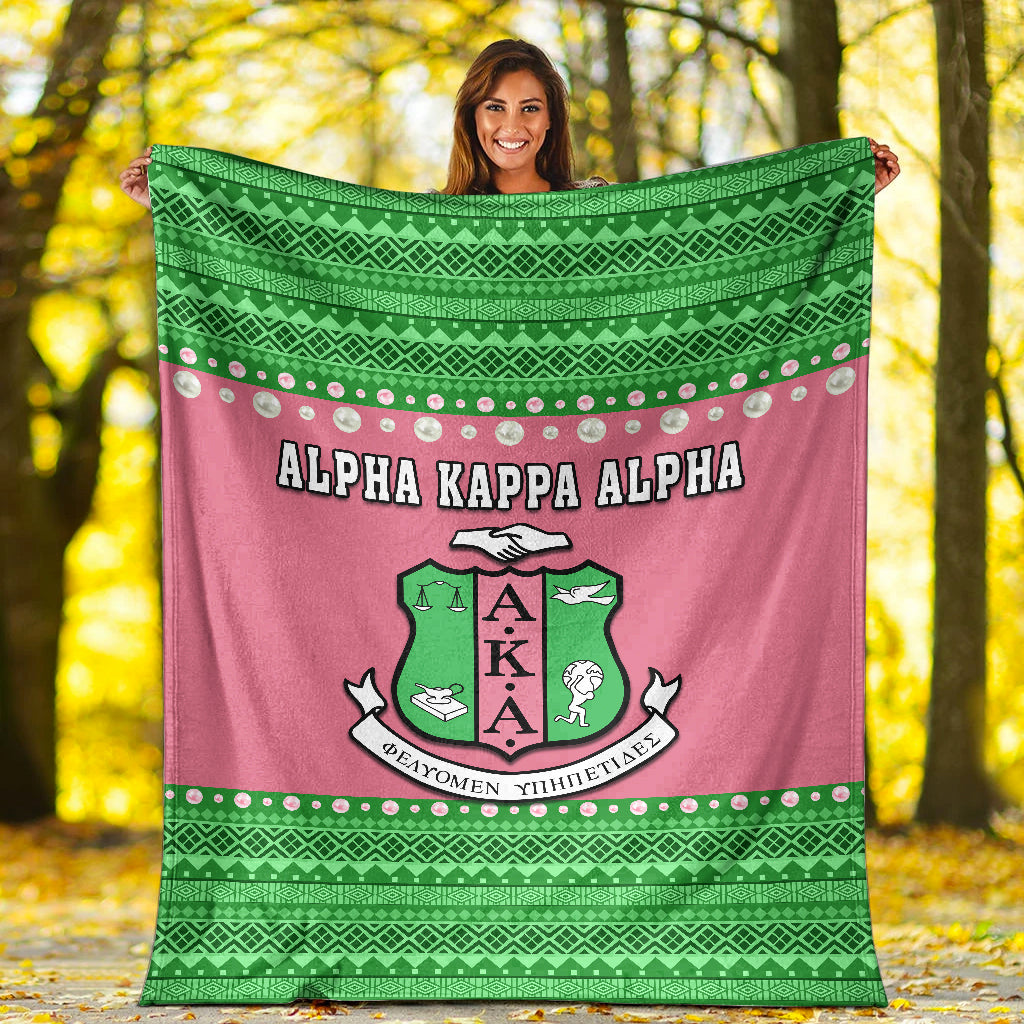 Alpha Kappa Alpha Premium Blanket African Pattern Ver.01 Lt13