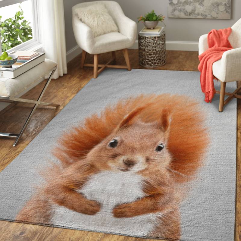 Squirrel 2 Colorful – Animals Colorful Area Rug Carpet