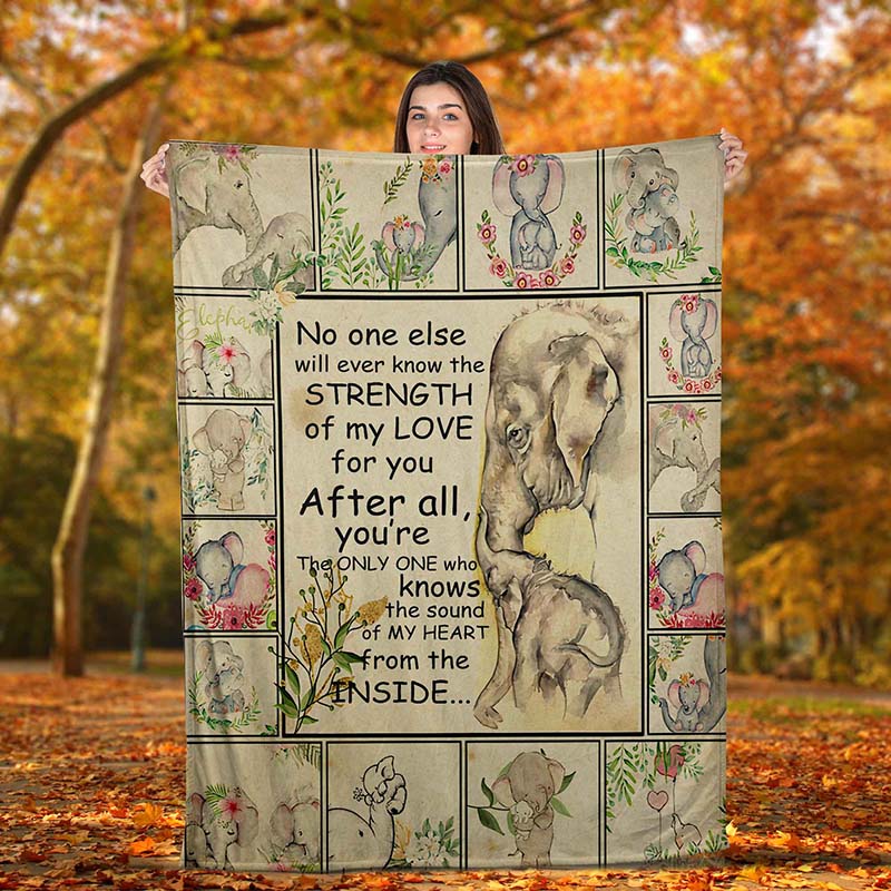 Skitongifts Blanket For Sofa Throws, Bed Throws Blanket – Elephants After All You’Re The Only One Who Knows The Sound Of My Heart-Tt1701