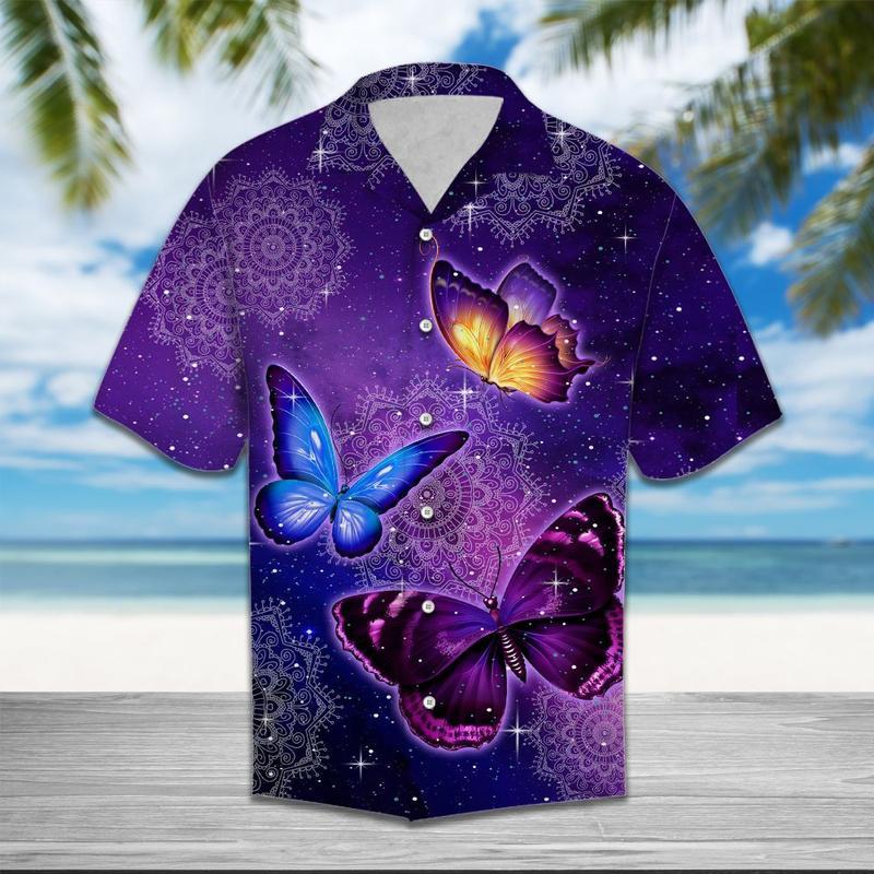 Butterfly Purple Hawaii Shirt For Men Women Adult Ha29136