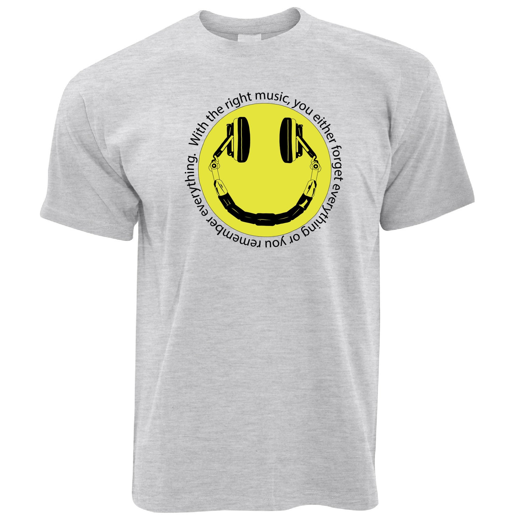 Headphones T Shirt Smile Face With The Right Music