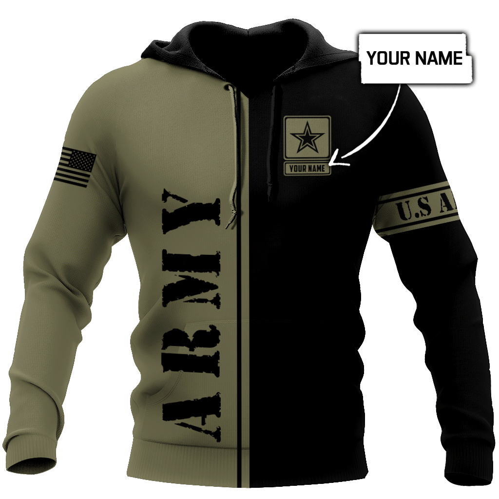 Custom Name Us Army Veteran Basic 3D All Over Printed Hoodie For Men Women Proud Military