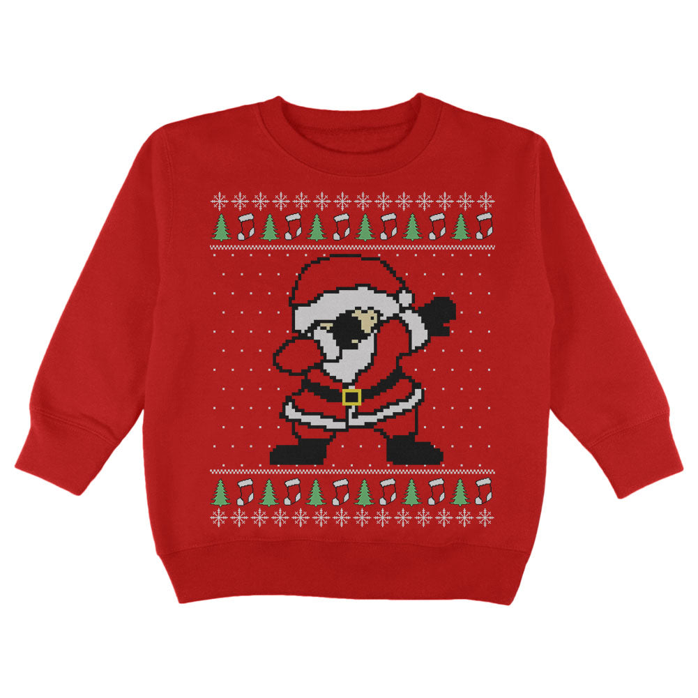 Ugly Christmas Sweater Dabbing Santa Claus Toddler Sweatshirt