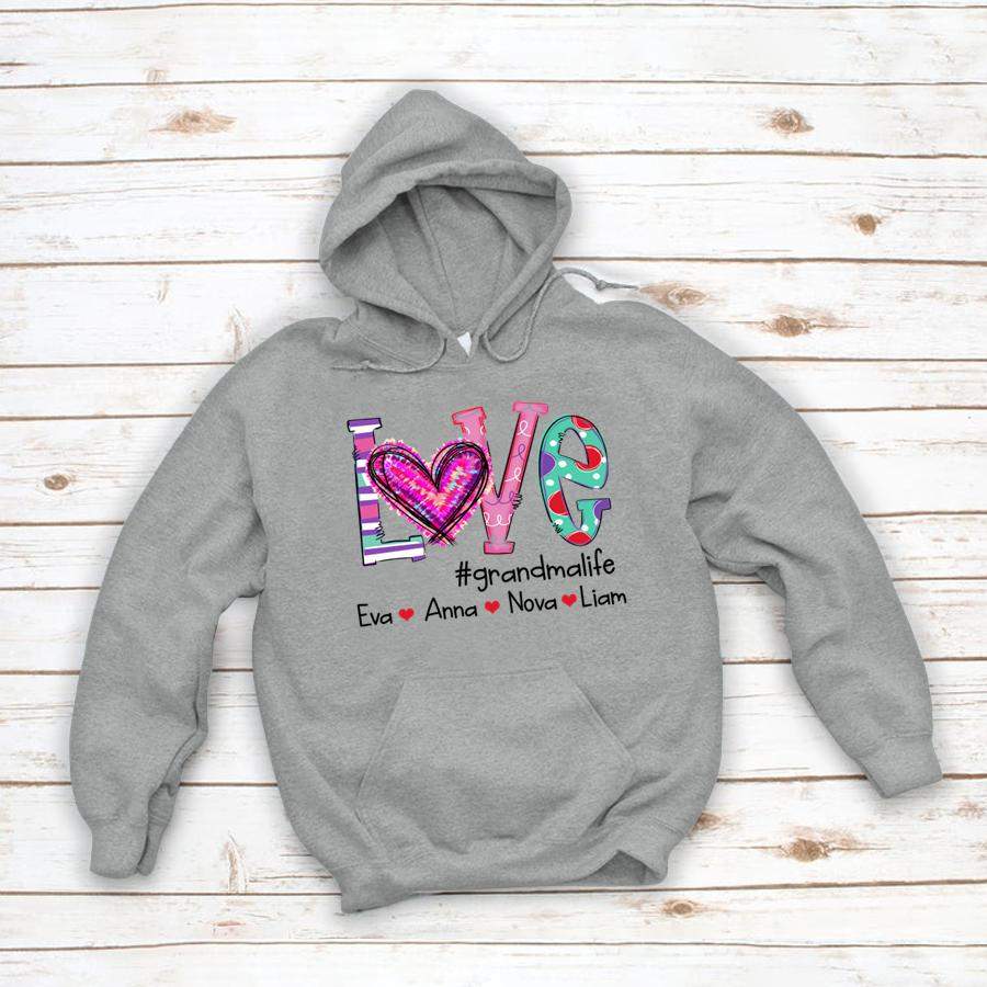 Love Heart Grandma Life Color Shirt