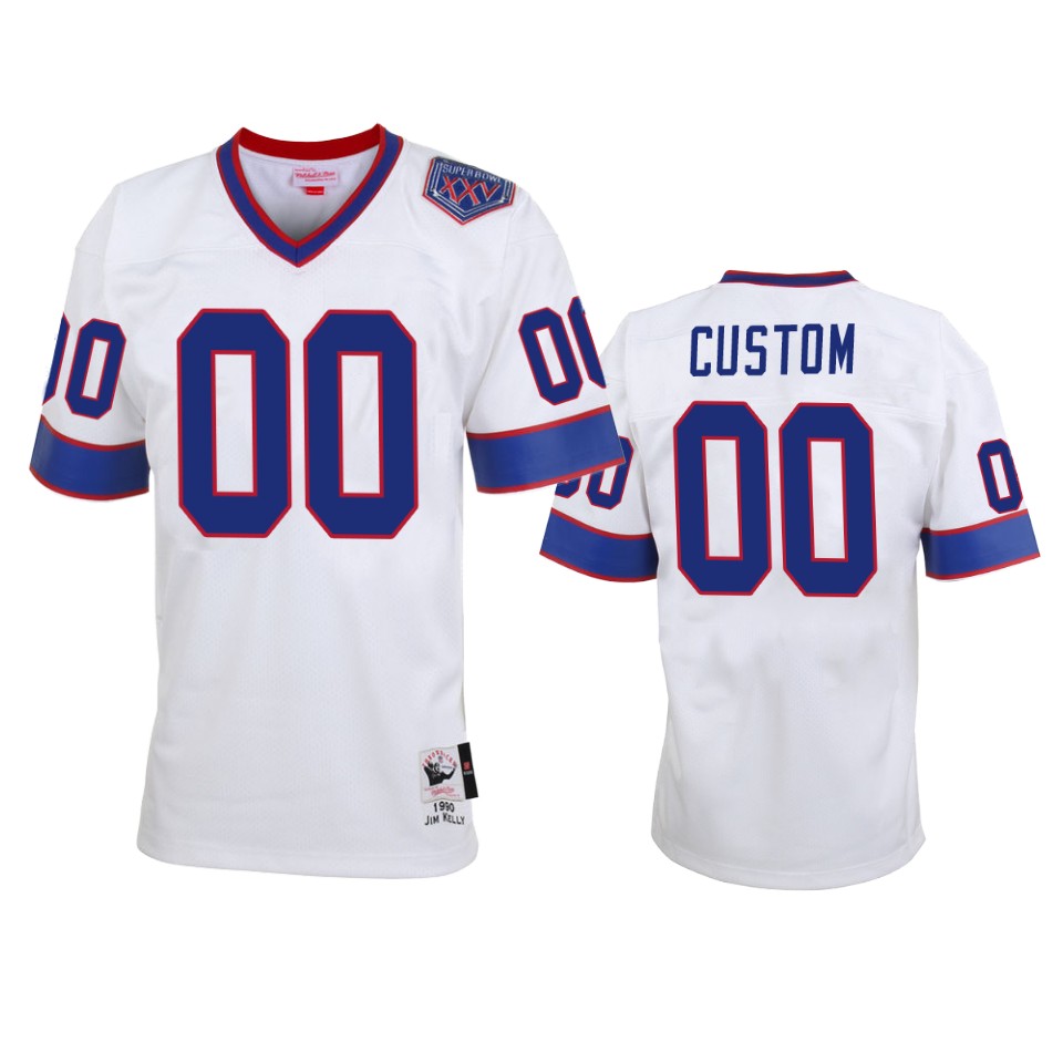 Buffalo Bills Custom White Vintage Replica Jersey – Men