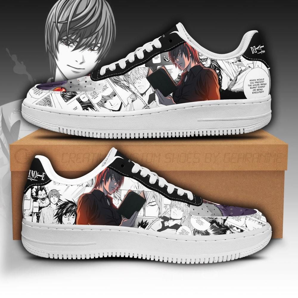 Light Yagami Death Note Idea Air Force Shoes Sneakers Custom Anime