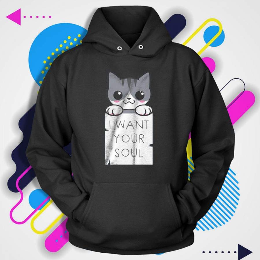 Soul Kitty Animal Quote Men’S Hoodie