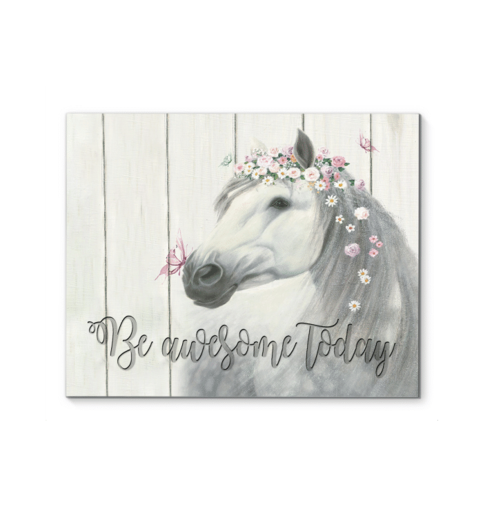 Canvas – Horse – Be Awesome Today Gift For Family, Wall Art Decor, Canvas Print, Home Decor