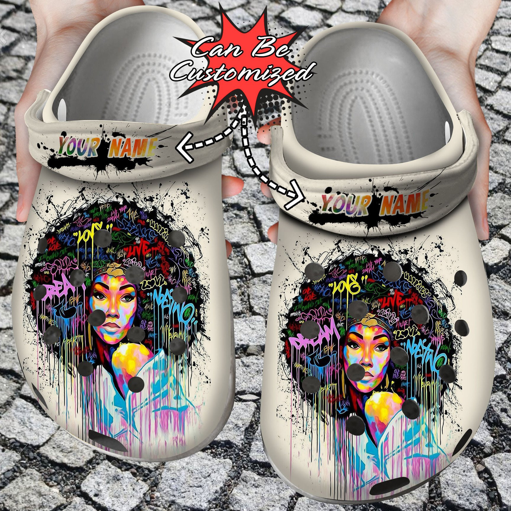 Personalized African American Woman Powerful Women Crocss Clog Shoes ...