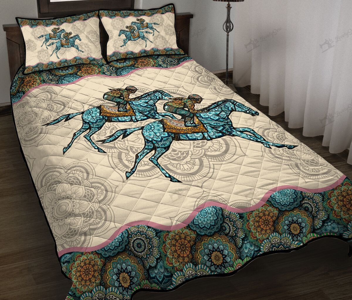 Woman Horse Racing Quilt Bed Set & Quilt Blanket DVE20110710-DVQ20110710