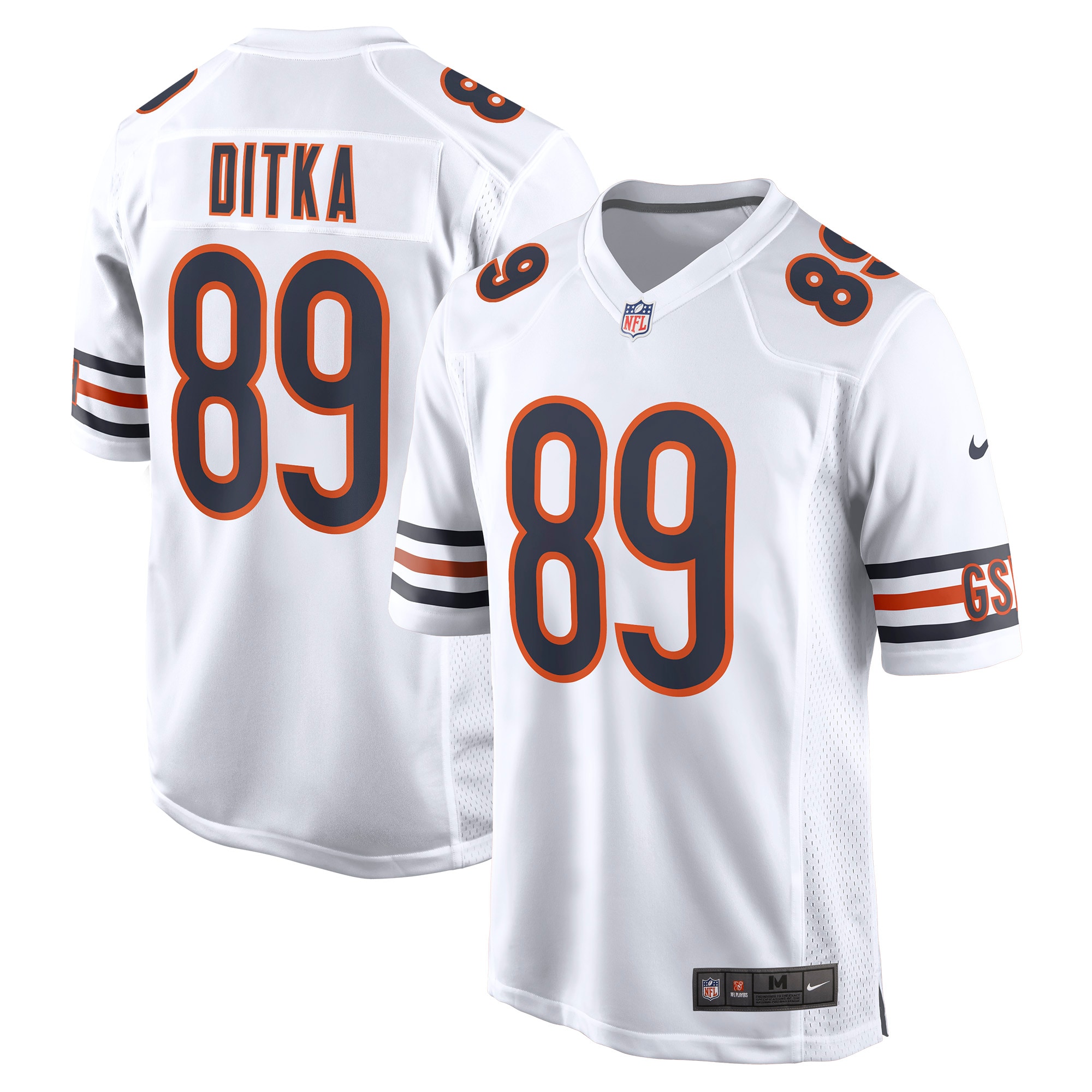 Men’s Chicago Bears Mike Ditka White Retired Player Game Jersey