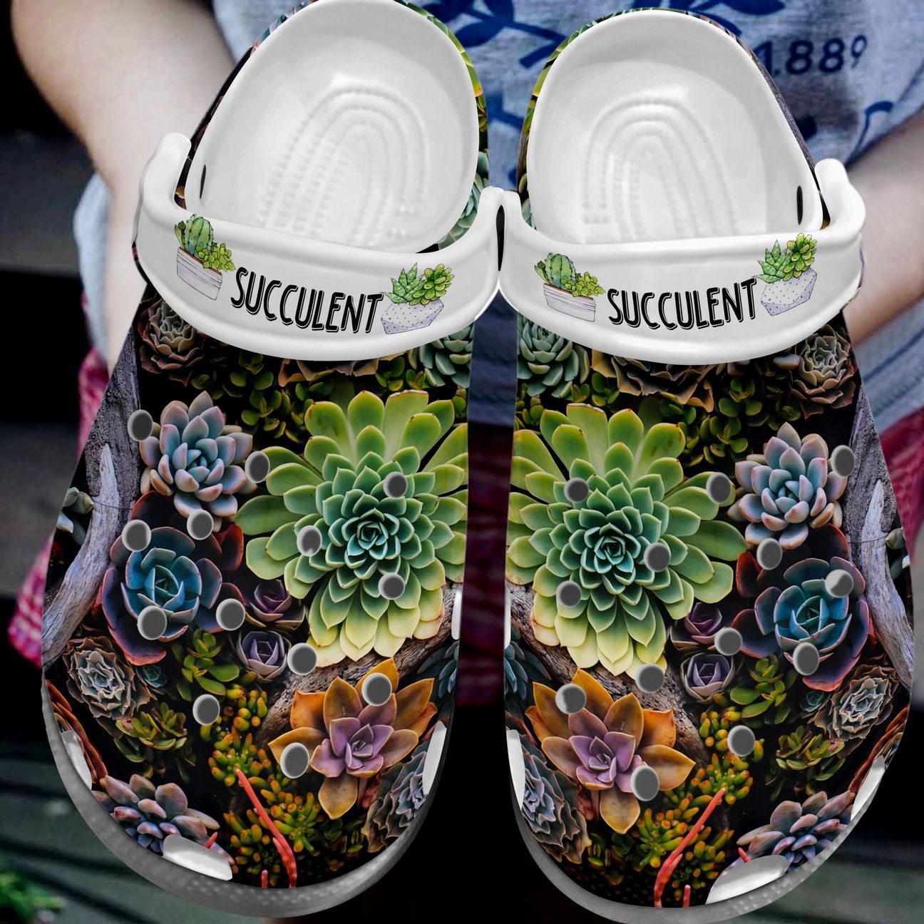 Succulent Personalize Clog, Custom Name, Text, Fashion Style For Women, Men, Kid, Print 3D Collection