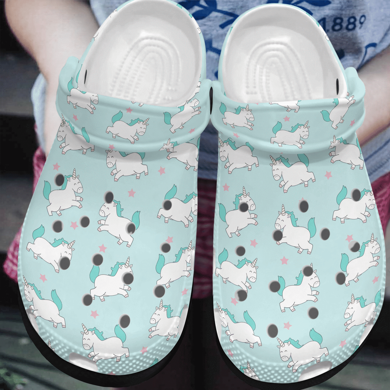 Unicorn Personalized Clog, Custom Name, Text, Color, Number Fashion Style For Women, Men, Kid, Print 3D Happy Unicorns