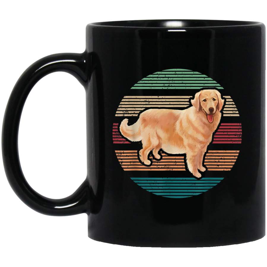 Classic Sunset Silhouette Vintage Retro Golden Retriever Mug