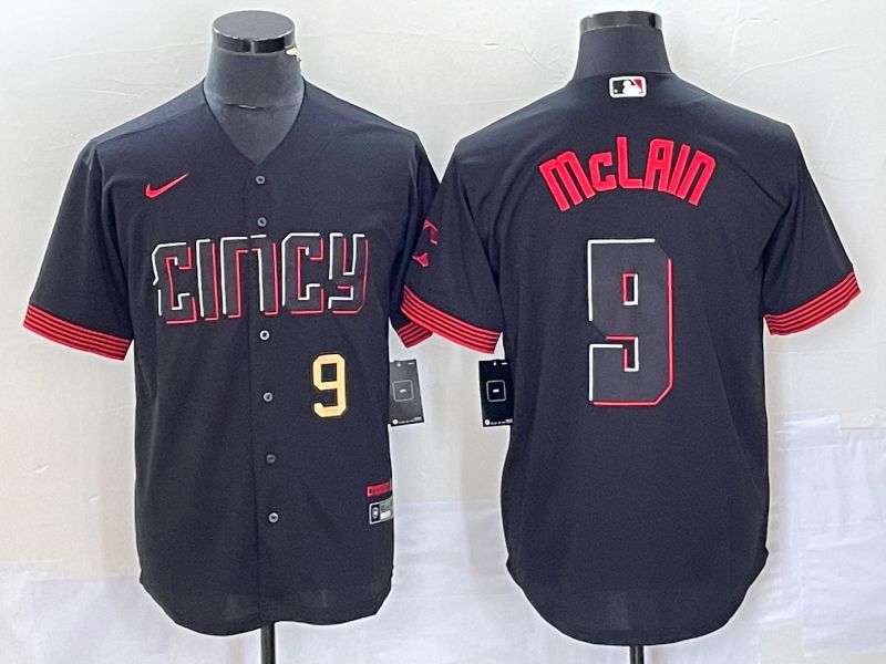 Cincinnati Reds #9 Matt Mclain Jersey – Black