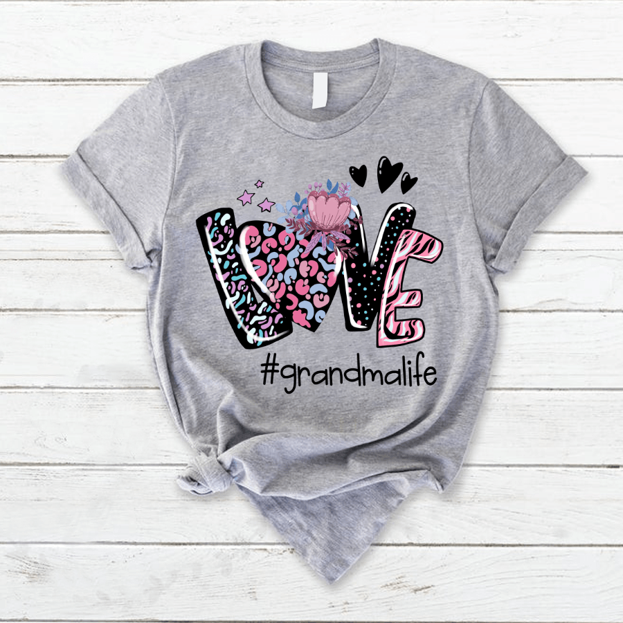 Love Grandma Flower Heart Shirt