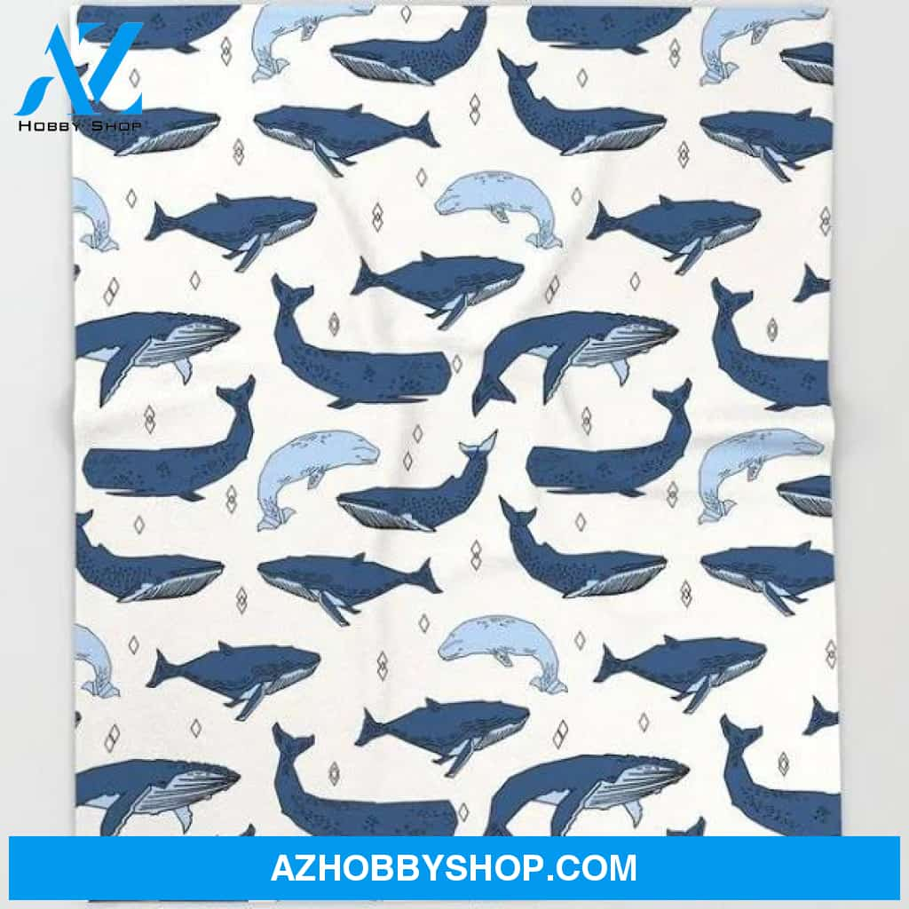 Throw Blanket | Whales By Andrea Lauren By Andrea Lauren Design – 51 X 60 Blanket – Society6