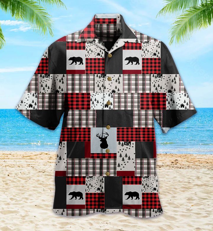 Lodge Bear Red Hawaii Shirt Ha85840