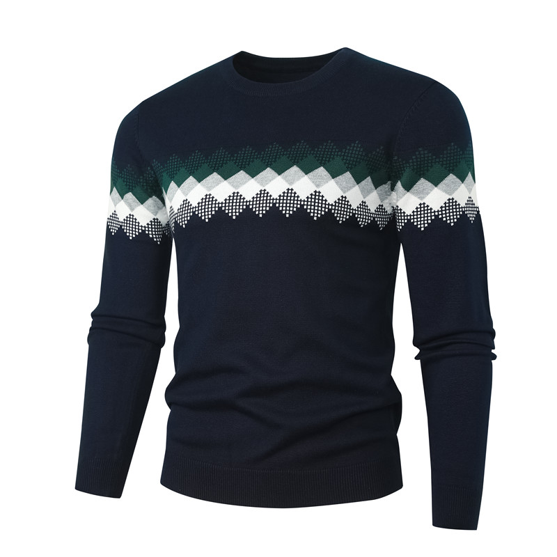 Ugly Sweater Men Pullover Autumn Cotton Slim Sweater Tops Jumper Male Knitwear Man Winter Vintage Jersey Boy Sweatshirt Navy alx