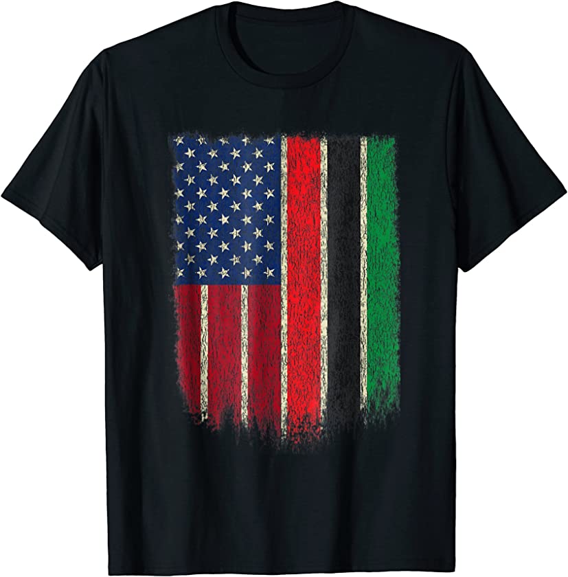 African American Flag Shirt Pan-African UNIA Pride Vintage