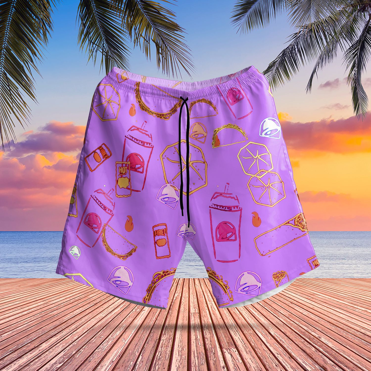 Taco Bell Swim Trunks Hawaii Shorts Beach Men Gift Ideas For Boyfriends Ha33064