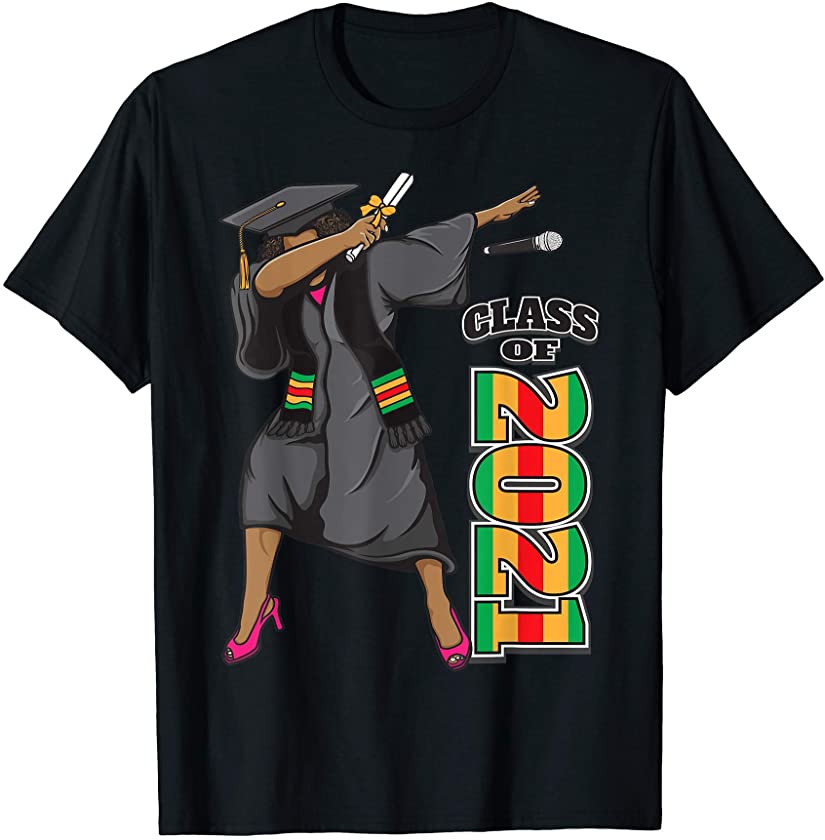 Seniors Class of 2021 African Kente Graduation Stole Gifts T-Shirt