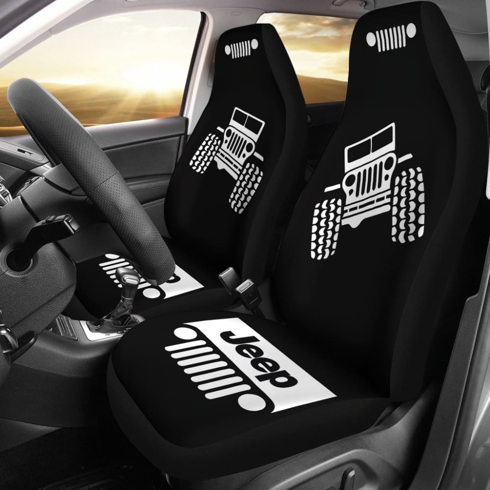 Jeep Offroad Wobble Car Seat Cover – White Black 101819