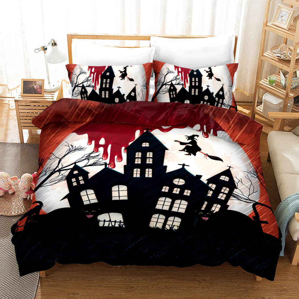 3D Halloween Pumpkin Demon Ghost Quilt Cover Set Bedding Set Duvet Cover Pillowcases Wj 4543