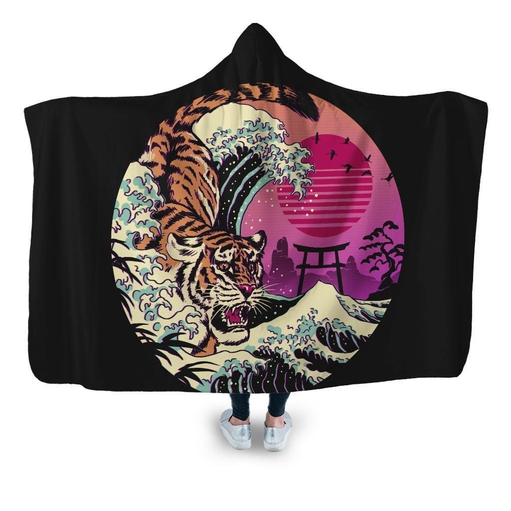 Rad Tiger Wave Hooded Blanket