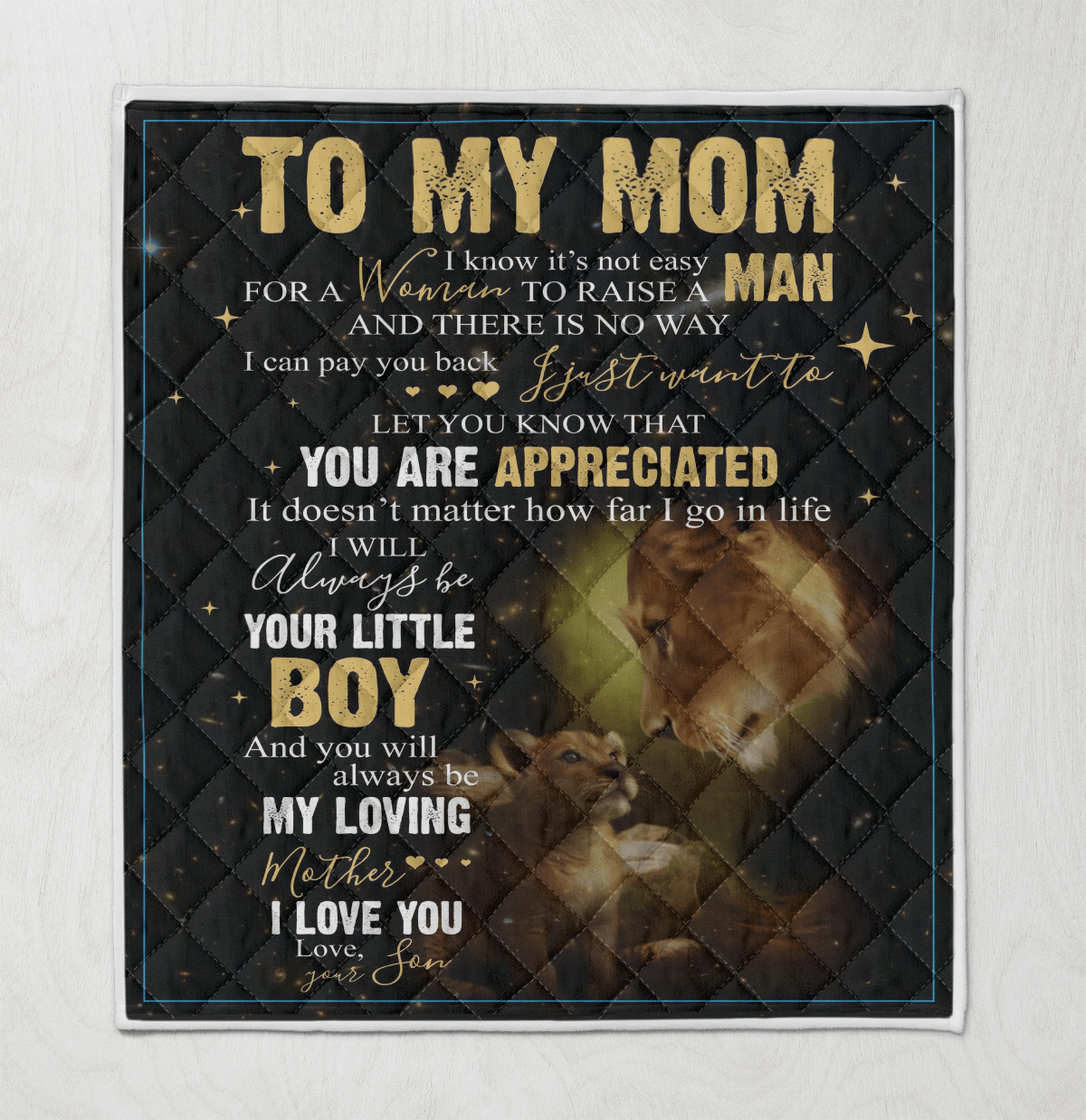 Wooni To My Mom I Will Always Be Your Little Boy Lion Quilt Blanket Quilt Wn161246