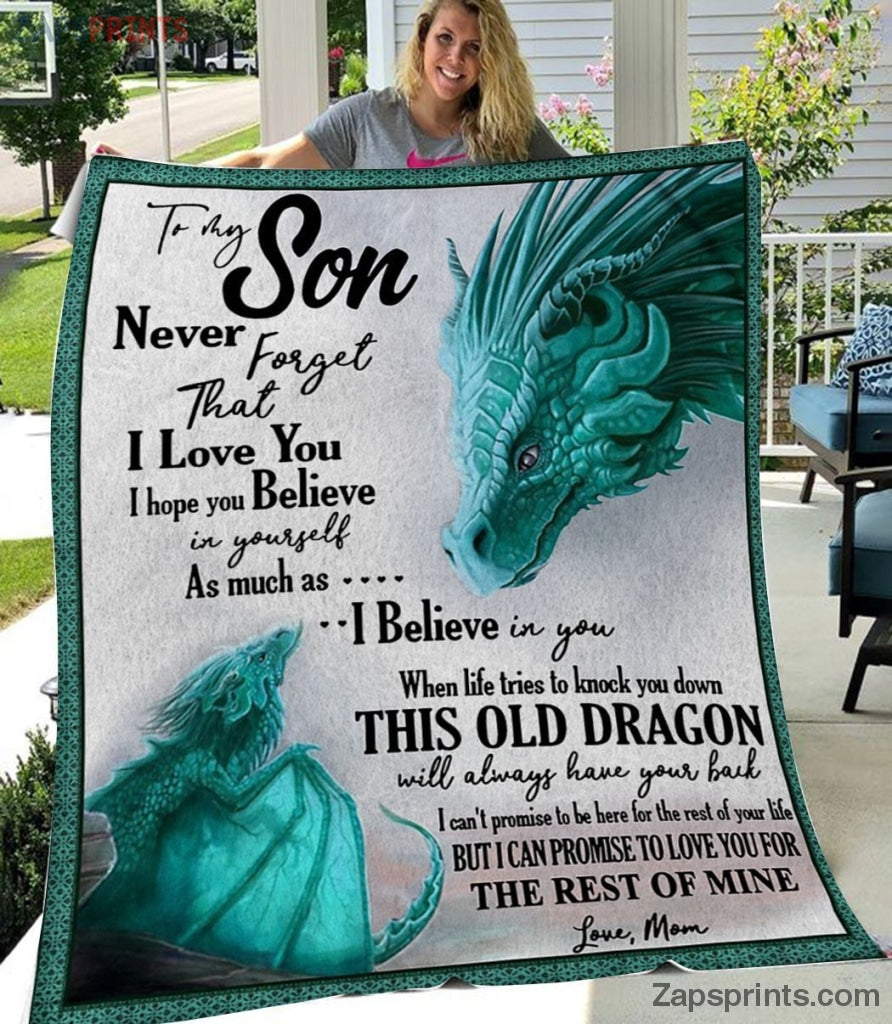 Gift For Son – To My Son – Dragon – This Old Dragon – Blanket