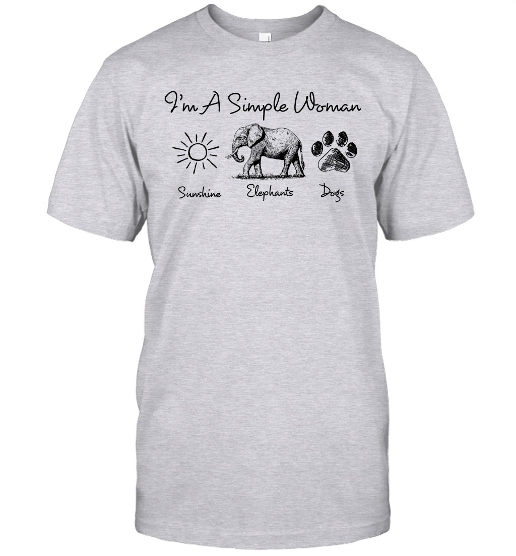 I’M A Simple Woman Sunshine Elephant Dog’S Paw Shirt