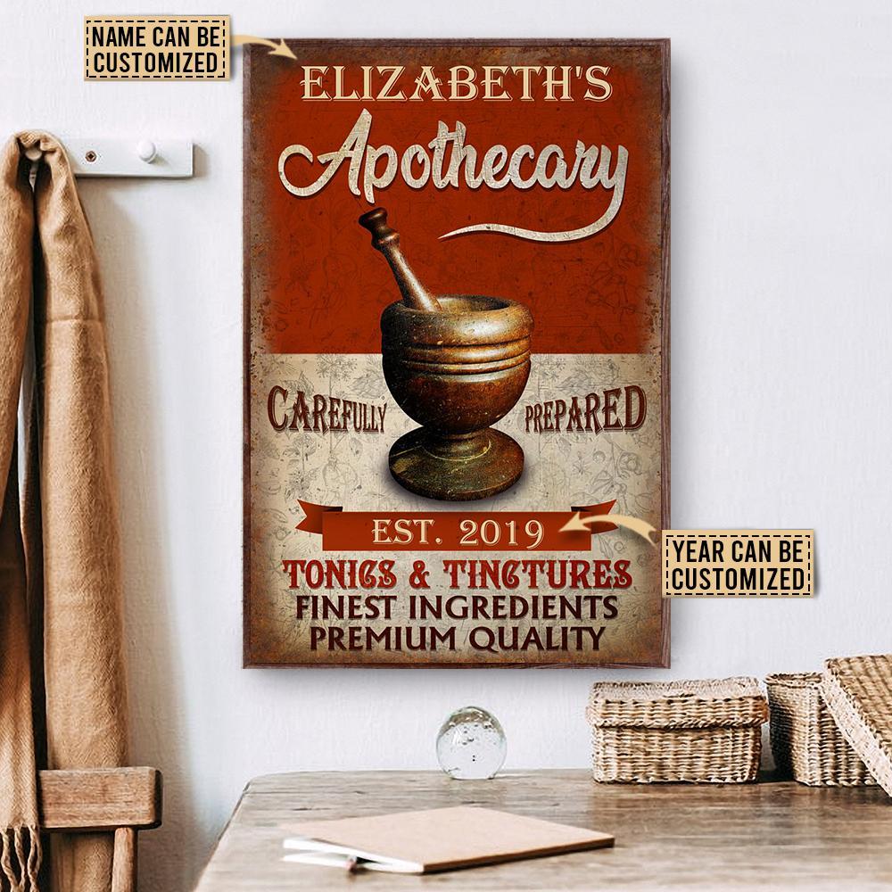 Aeticon Gifts Personalized Apothecary Tonics & Tinctures Canvas Mom Dad Gift Home Decor