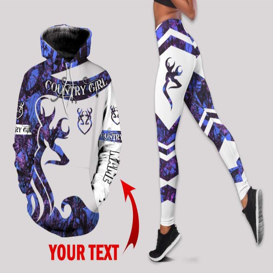 Purple Country Girl Personalized US Size Hoodie And Leggings Set LH
