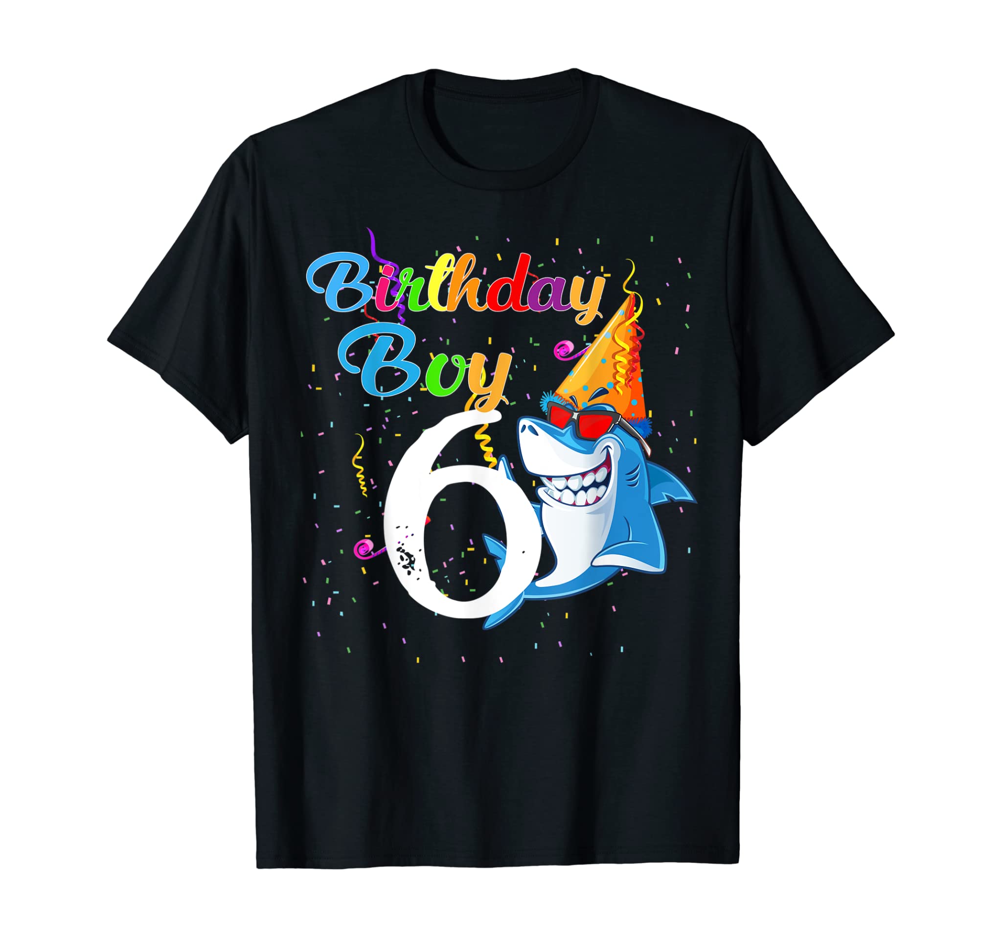 6Th Birthday Boy Shark Tshirts – 6 Year Old Boy Birthday Tee