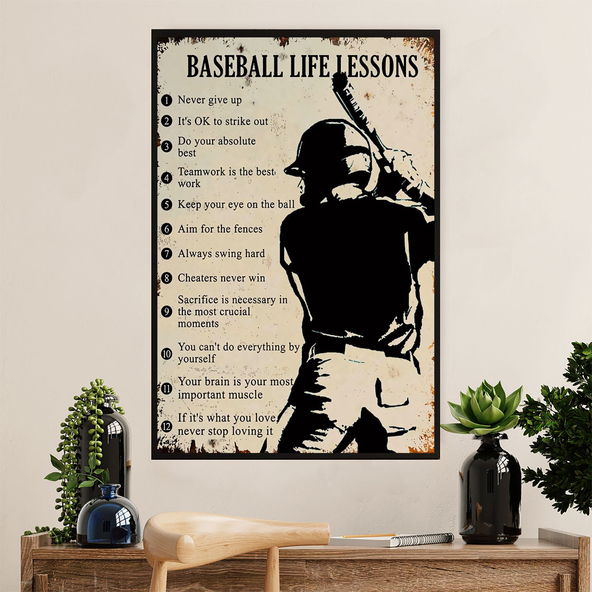 Baseball Canvas Wall Art Prints | Baseball Life Lessons | Home Décor Gift For Baseball Player