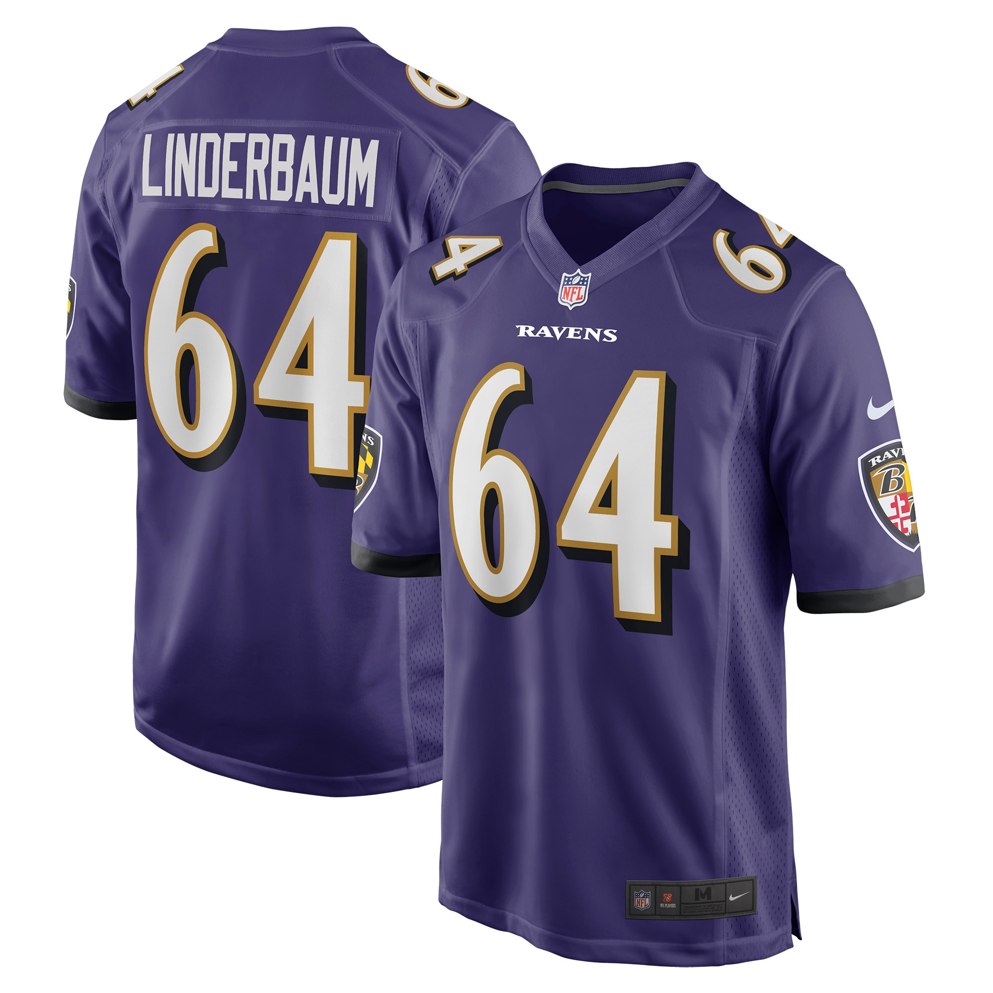 Tyler Linderbaum Baltimore Ravens 2022 NFL Draft First Round Pick Game Jersey – Purple