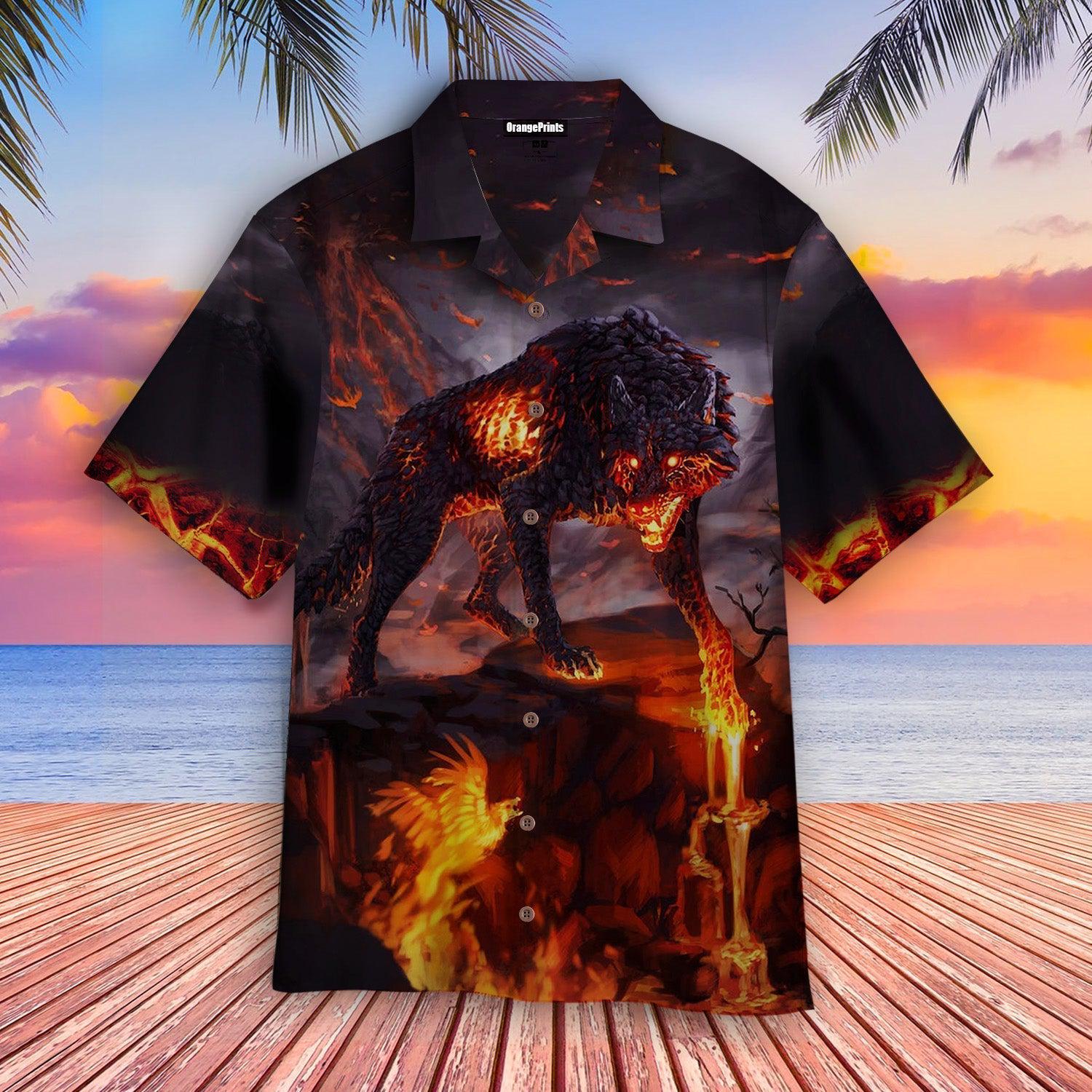 Wolf Orange Unique Design Hawaii Shirt For Men Women Ha5377