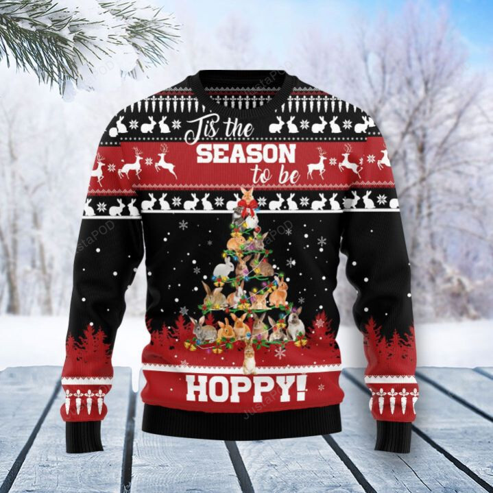 Rabbit Christmas Tree 3D Ugly Sweater