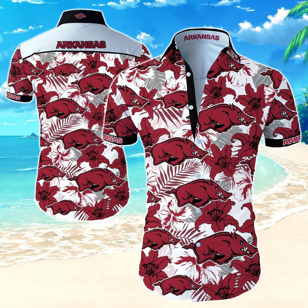 NCCA Arkansas Razorbacks Red Hawaiian Shirt