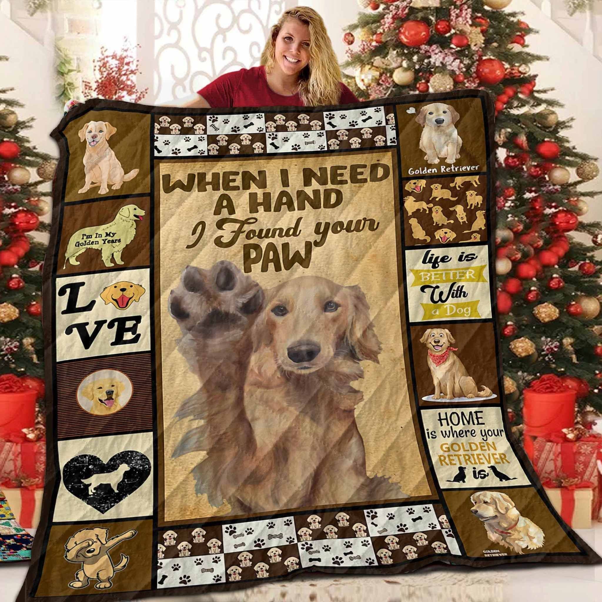 Golden Retriever Above The Time Quilt Blanket Christmas Christmas Gifts Merry Christmas Holiday Gifts Gift Dhc03011651Dd