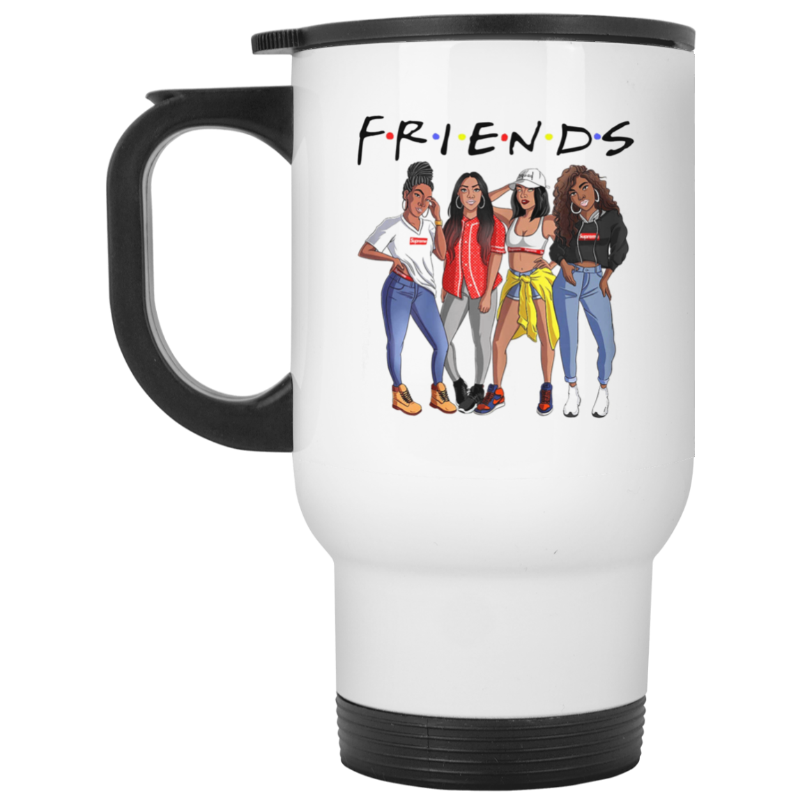 Black Girls Friends Stainless Travel Mug