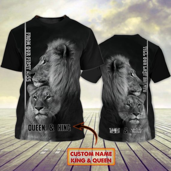 King & Queen – Personalized Name All Over Print Unisex Tshirt