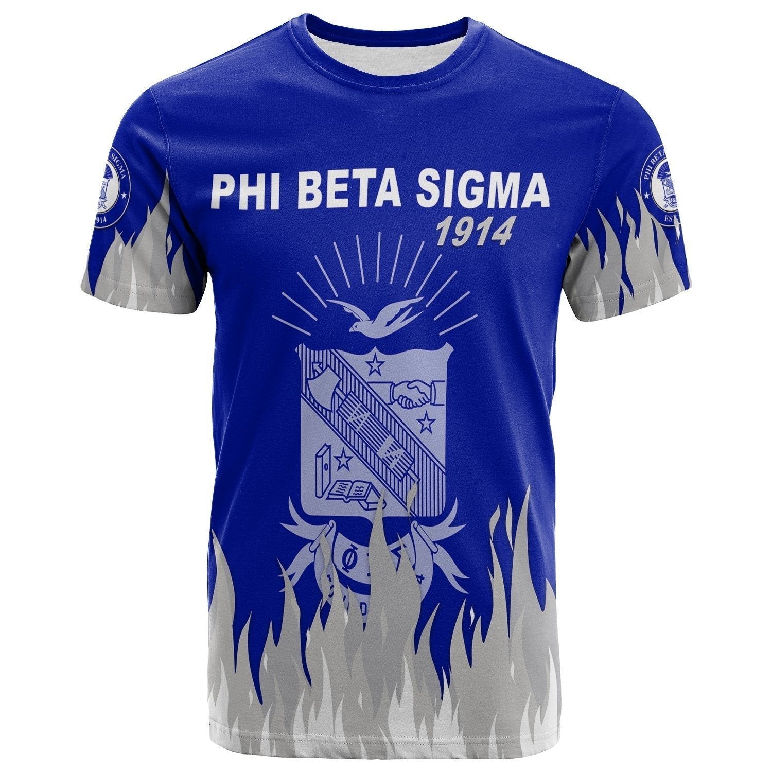 Fraternity Tshirt – Phi Beta Sigma Tshirt Fire Version Blue