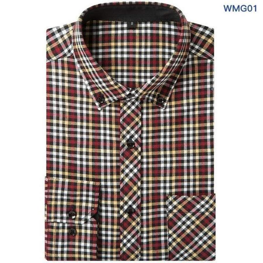 New Product Men Plaid Long-sleeved Casual Dress Shirt Flannel Summer Male Business Fashion