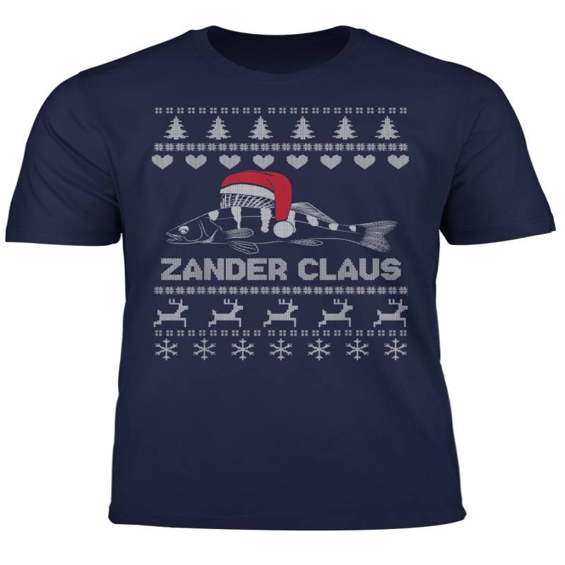 Ugly Christmas Zander Claus Fischer Angler Fischen T Shirt